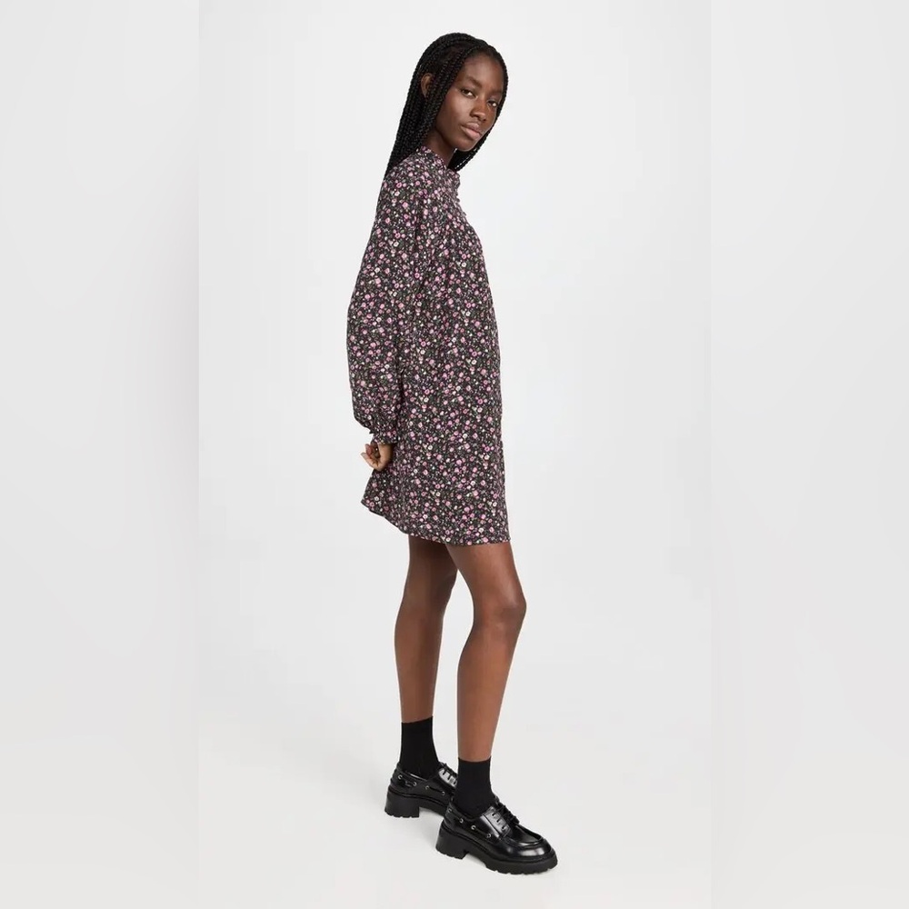 English Factory Black Floral Shift Dress with Pink Flowers - Picture 3 of 16